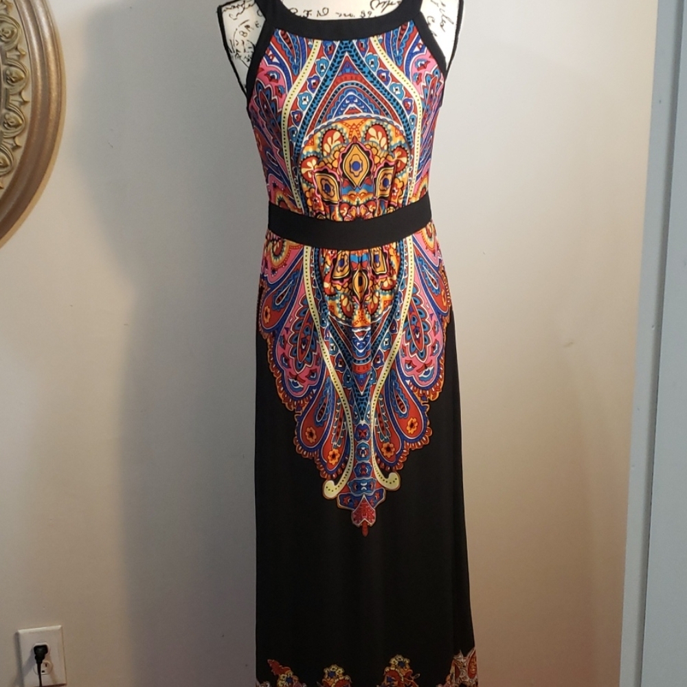 Callessa Maxi Dress Aztec Tribal Wild Woman Sisterhood Boho Vibes Stunning S